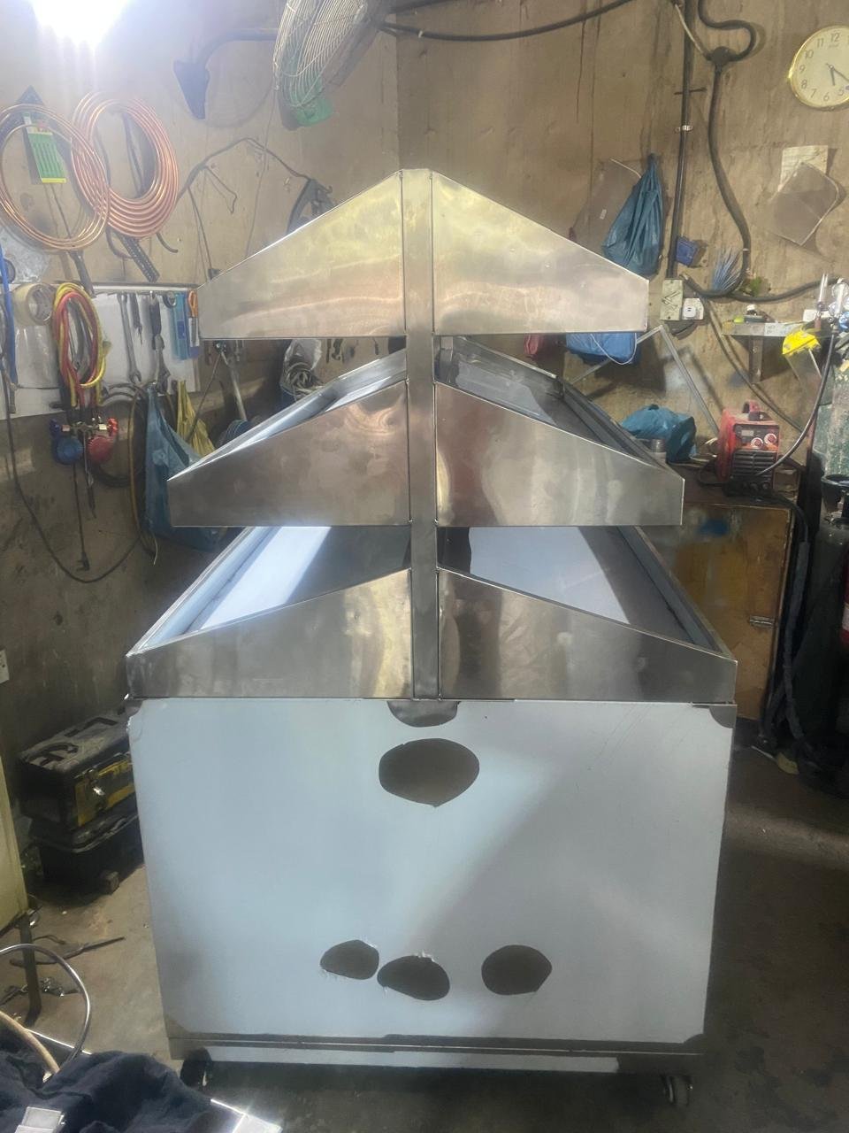 Exhaust hood fabrication in progress